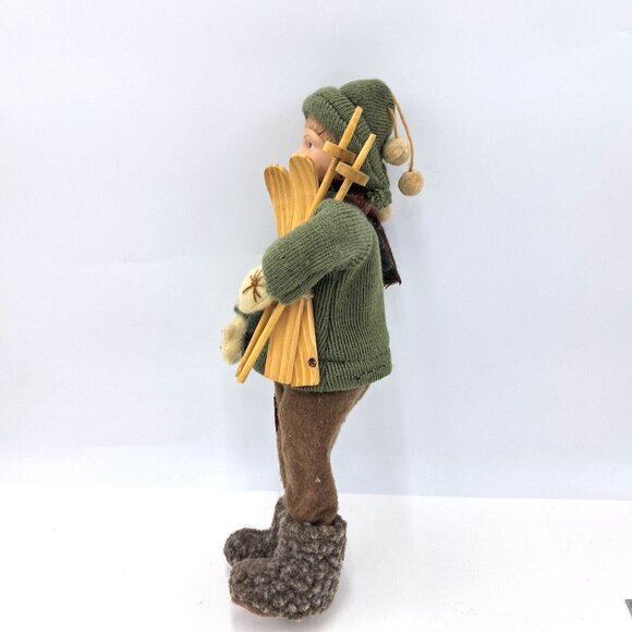 Handcrafted Male Skier-Quality Materials-Wooden Skis-14 Inches-European Made - Picture 6 of 10